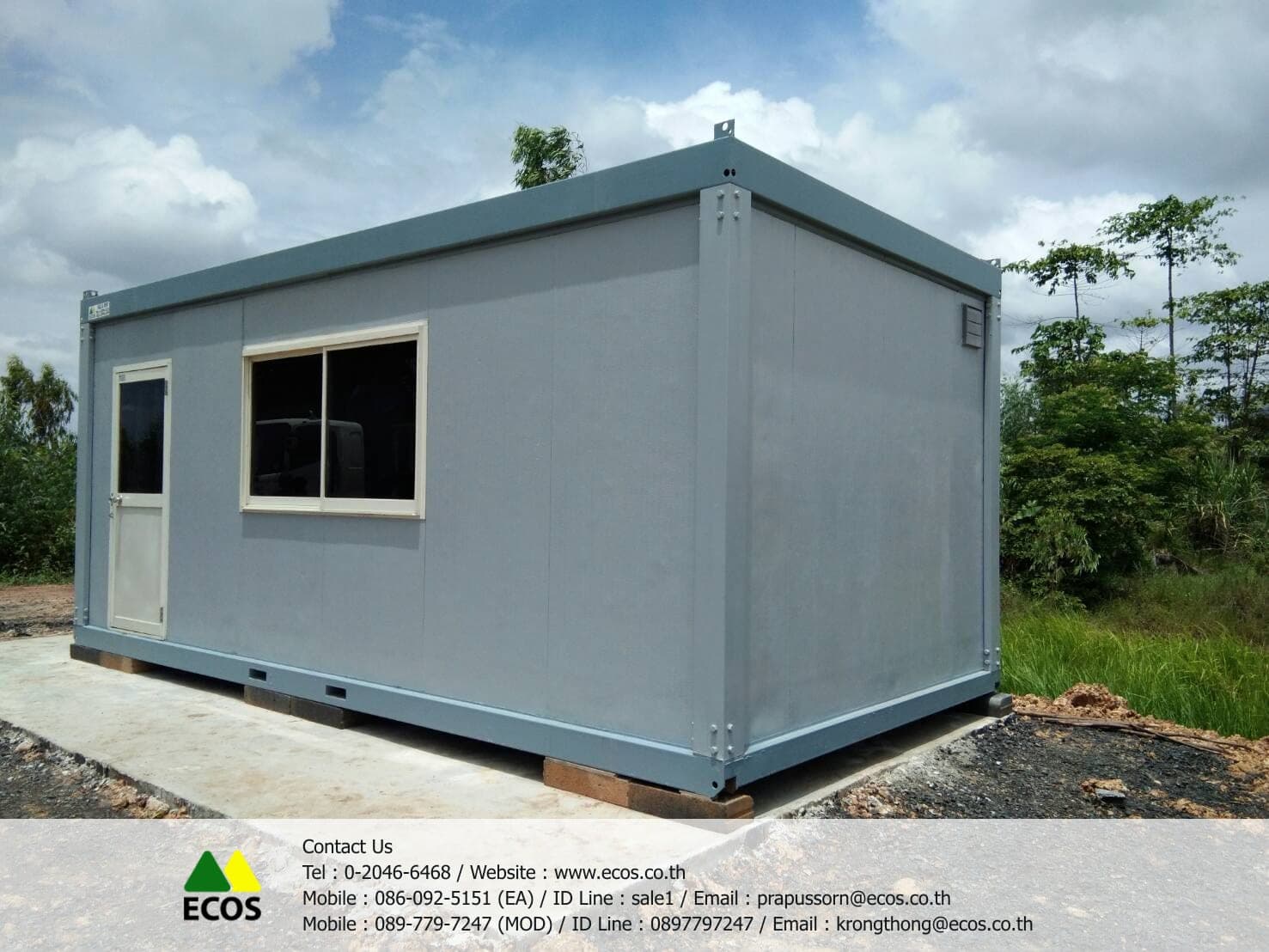 ตู้สำนักงานสำเร็จรูป W-House ขนาด 3x6 เมตร