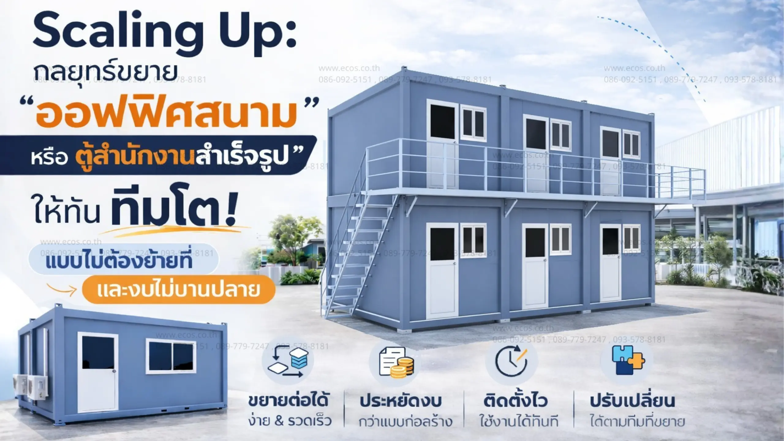 Scaling Up: กลยุทธ์ขยาย "ออฟฟิศสนาม หรือ ตู้สำนักงานสำเร็จรูป " ให้ทัน ทีมโต! แบบไม่ต้องย้ายที่ และงบไม่บานปลาย